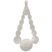 Pendentif goutte martelé 56x29 mm - Placage Argent fin x1