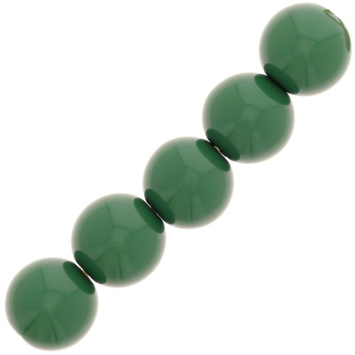Perles en résine opaque 4 mm - Vert sapin x15