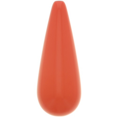 Perle poire en résine 40x16 mm - Rouge corail x1