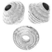 Perles toupies texturée 5.5x6 mm - Argenté vieilli x5