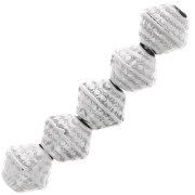 Perles toupies texturée 5.5x6 mm - Argenté vieilli x5