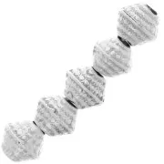 Perles toupies texturée 5.5x6 mm - Argenté vieilli x5