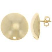 Clous d'oreilles demi-boule 19 mm - Doré à l'or fin x2