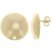 Clous d'oreilles demi-boule 19 mm - Doré à l'or fin x2