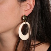 Clous d'oreilles demi-boule 19 mm - Doré à l'or fin x2