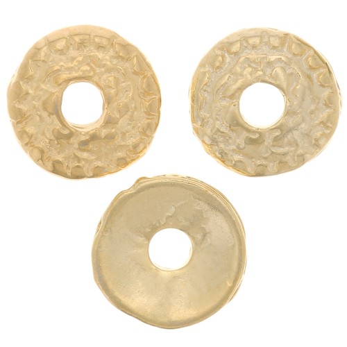 Coupelles rondes texturées 7 mm - Doré à l'or fin x10