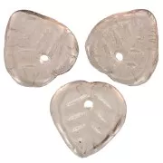 Breloques feuilles en verre 9 mm - Light Smoked Topaz x25