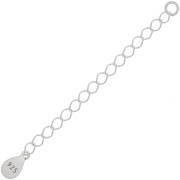 Chainettes d'extension maille Rombo sequin goutte 55 mm - Argent 925 x10|raw }}