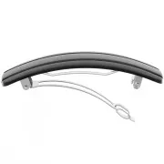 Barrette à cheveux large 93x29 mm en acrylique - Noir x1