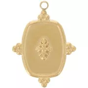 Pendentif rectangle 23x17 mm - Acier inoxydable 304 Doré x1