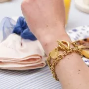 Pendentif Fleur de naissance 15 mm - Août - Coquelicot - Acier inox 316L Doré