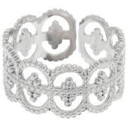 Bague large réglable effet dentelle - T.55 à T.62 - Acier inoxydable 316L x1
