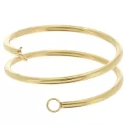 Bague 2 anneaux ouverts - Taille 57 - Acier inoxydable 304L Doré x1