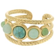 Bague réglable effet tressé pour cabochon 5 mm, 4 mm & 3 mm -Acier inox 304 Doré