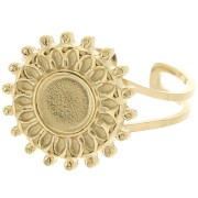 Bague soleil réglable pour cabochon 6mm - T.52 à T.60 - Acier inox 304 Doré x1