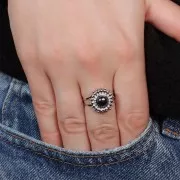 Bague soleil réglable pour cabochon 6 mm - T.52 à T.60 - Acier inoxydable 316L