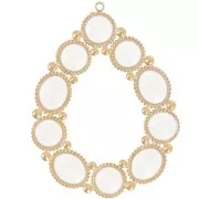 Pendentif goutte 48.5x37 mm avec résine époxy - Acier inox 316L Doré - Crème