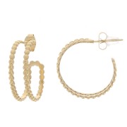 Créoles double fil pour tissage de perles 23 mm - Acier inoxydable 316L Doré x2