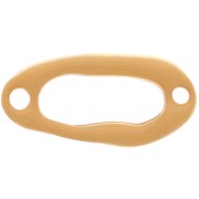 Intercalaire ovale irrégulier évidé 24x12 mm & résine époxy Doré à l'or fin - Ocre