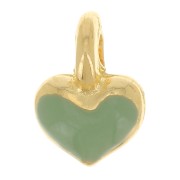 Mini breloque coeur 7x5 mm en résine époxy - Doré à l'or fin - Mint x1|raw }}