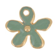 Breloque fleur 12.5x14 mm en résine époxy - Doré à l'or fin - Mint x1|raw }}