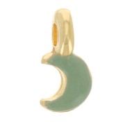 Mini breloque lune 7x3 mm en résine époxy - Doré à l'or fin - Mint x1|raw }}