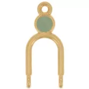 Pendentif chandelier 24x11mm 2 anneaux & résine époxy Doré à l'or fin - Mint x1