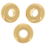Perles rondelles lisses 7.5 mm - Doré à l'or fin x5