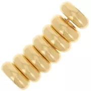 Perles rondelles lisses 7.5 mm - Doré à l'or fin x5