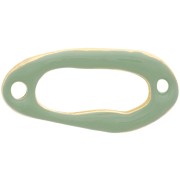 Intercalaire ovale irrégulier évidé 24x12mm & résine époxy Doré Or fin - Mint x1|raw }}