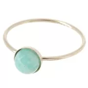 Bague fine serti pour cabochon 6 mm - Taille 57 - Gold filled (or laminé)   x1