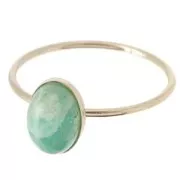 Bague fine serti pour cabochon 8x6 mm - Taille 51 - Gold filled (or laminé)   x1