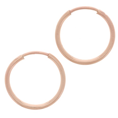 Créoles rondes 14 mm - Fil 1.2 mm - Rose Gold filled (or laminé) x2