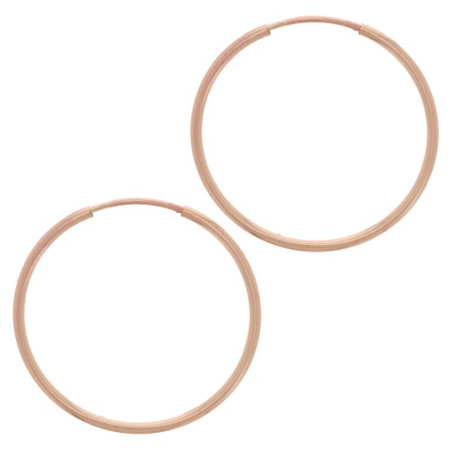 Créoles rondes 24 mm - Fil 1.2 mm - Rose Gold filled (or laminé) x2