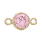 Intercalaire rond 4.5 mm oxyde de zirconium - Rose - Gold filled (or laminé)  x1