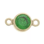 Intercalaire rond 4.5 mm - oxyde de Zirconium - Vert - Gold filled (or laminé)  x1