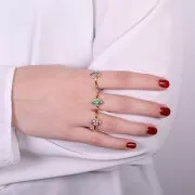 Bague navette Amethyste contour dentelé - Taille 52 - Doré à l'or fin x1