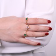 Bague fine ronde Amethyste - style ethnique - Taille 57 - Doré à l'Or fin x1