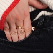 Bague 2 anneaux ouverts - Taille 57 - Acier inoxydable 304L x1