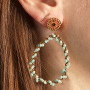 Pendentif goutte ondulé 41x31 mm - Acier inoxydable 316L Doré x1