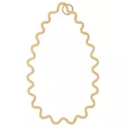 Pendentif goutte ondulé 51x31 mm - Acier inoxydable 316L Doré x1