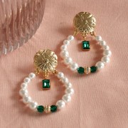 Breloque rectangle 11x7 mm avec verre facetté - Acier inox 316L Doré - Rouge x1