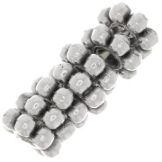 Perles rondelles fleurs 6 mm - Placage argent fin vieilli x100