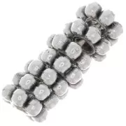 Perles rondelles fleurs 6 mm - Placage argent fin vieilli x100