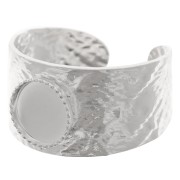 Bague serti cabochon fond plat 8 mm - Taille 52 à 58 - Argent 925 x1|raw }}