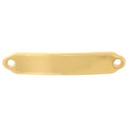 Intercalaire barre incurvé 36x7 mm à graver - Doré à l'or fin x1|raw }}