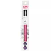 Crochet pour laine en plastique ergonomique Prym - 4 mm - Blanc - Vieux rose x1