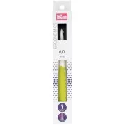 Crochet pour laine en plastique ergonomique Prym - 6 mm - Blanc - Vert citron x1