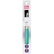 Crochet pour laine en plastique ergonomique Prym - 8 mm - Blanc - Menthe x1