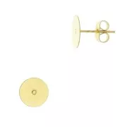 Clous d'oreilles disque 10 mm - Acier inoxydable 304L Doré x20